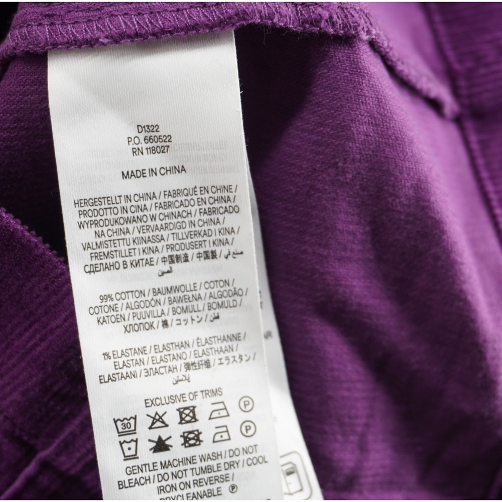 Boden Womens Purple Corduroy Button Front Utility Shirt Dress Long Sleeve 12L - Picture 8 of 11